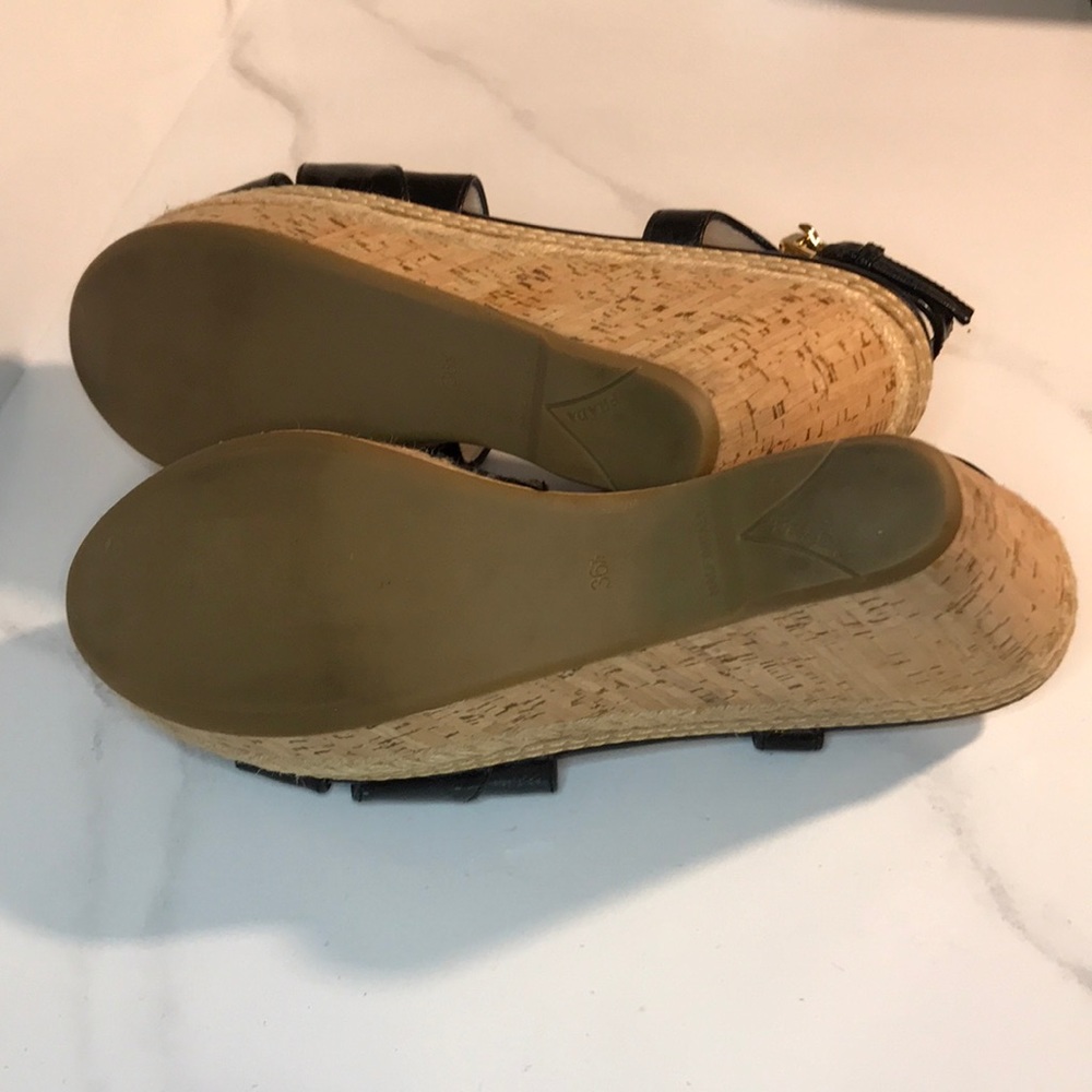 PRADA, Black Strappy, Wedges, Size 36.5 Euro - Picture 3 of 8